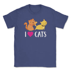 Funny I Love Cats Heart Cat Lover Pet Owner Cute Kitten product - Purple