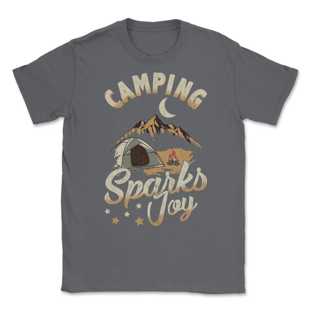 Camping Sparks Joy Bonfire Mountains Nature Outdoor print Unisex - Smoke Grey