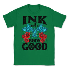 Ink It Does a Body Good Vintage Old Style Tattoo design print Unisex - Green