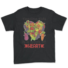 Lunch Lady Feeding Kids is a Work of Heart graphic - Youth Tee - Black
