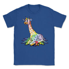Rainbow Giraffe Gay Pride Gift product Unisex T-Shirt - Royal Blue