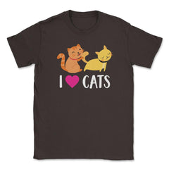 Funny I Love Cats Heart Cat Lover Pet Owner Cute Kitten product - Brown
