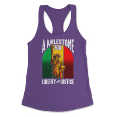 Juneteenth A Milestone for Liberty & Justice Statue Liberty product - Purple