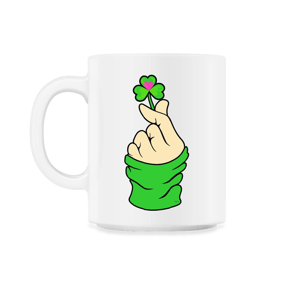 St Patricks Day K-pop Finger Heart Funny Humor Gift graphic 11oz Mug