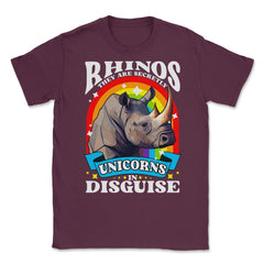 Rhinos They are Secretly Unicorns in Disguise Rhinoceros product - Maroon