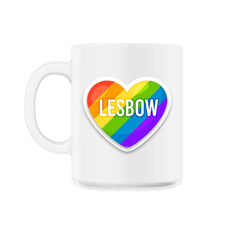 Lesbow Rainbow Heart Gay Pride product design Tee Gift 11oz Mug