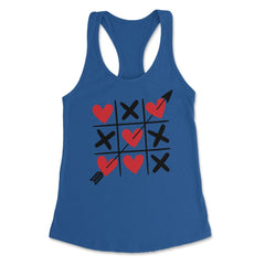 Tic Tac Toe Valentine's Day XOXO Hearts & Crosses design Women's - Royal