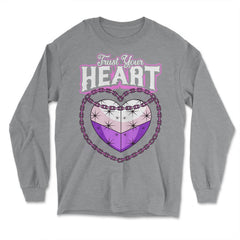 Asexual Trust Your Heart Asexual Pride product - Long Sleeve T-Shirt - Grey Heather