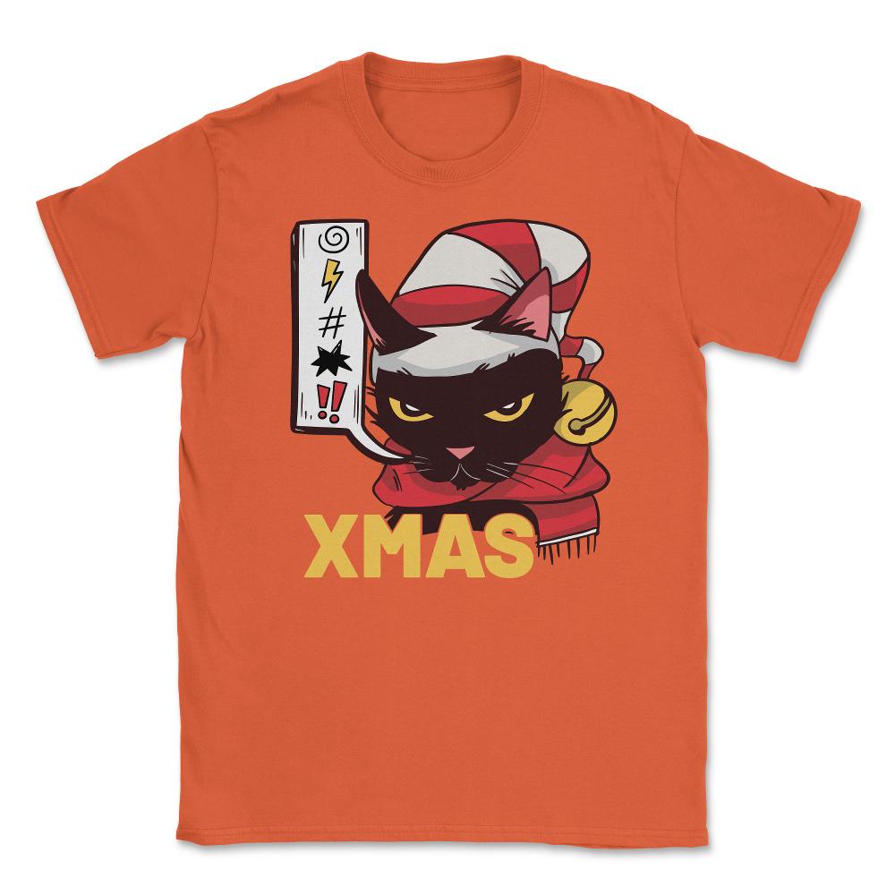 I Hate Christmas Funny Cute Angry Black Cat Face Pun Meme design