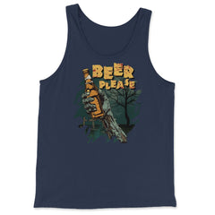 Zombie Hand Holding A Beer With Beer Please Quote product - Tank Top - Navy