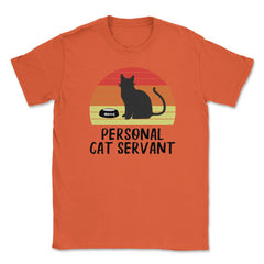 Funny Retro Vintage Cat Owner Humor Personal Cat Servant graphic - Orange