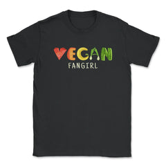 Vegan Fangirl Vegetable Lettering Cool Design print Unisex T-Shirt - Black