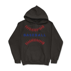 Baseball Lover Sporty Baseball Red Stitches Players Coach product - Hoodie - Black