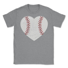 Cute Baseball Heart For Baseball Player Coach Mom Dad Fans print - Grey Heather