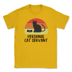 Funny Retro Vintage Cat Owner Humor Personal Cat Servant graphic - Gold