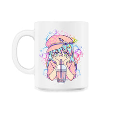 Anime Pastel Girl Drinking Bubble Tea Boba Lover Gift print 11oz Mug