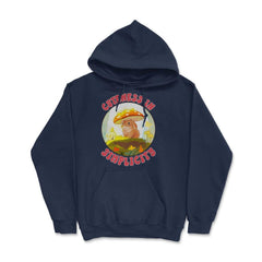 Cottage Core Bunny with Mushroom Hat design - Hoodie - Navy