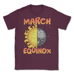 March Equinox Sun and Moon Cool Gift product Unisex T-Shirt - Maroon