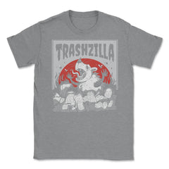 Trashzilla Funny Possum Lover Trash Animal Possum Pun graphic Unisex - Grey Heather