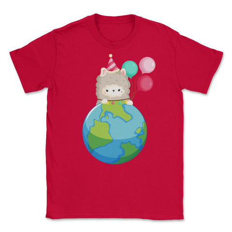 Happy Earth Day Llama Funny Cute Gift for Earth Day product Unisex - Red