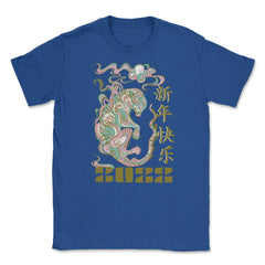 Year of the Tiger 2022 Chinese Aesthetic Design print Unisex T-Shirt - Royal Blue