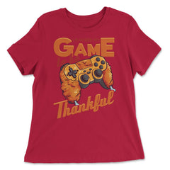 I Paused My Game to be Thankful Video Gamer Thanksgiving design - Women's Relaxed Tee - Red