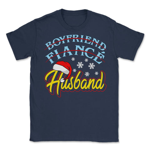 Boyfriend Fiancé Husband Christmas Couples Matching Designs graphic - Navy