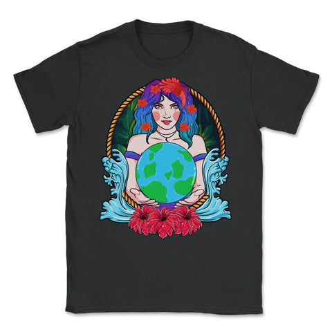 Mother Earth Guardian Holding the Planet Gift for Earth Day graphic - Black