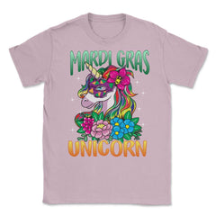 Mardi Gras Unicorn with Masquerade Mask Funny product Unisex T-Shirt - Light Pink