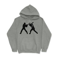 Funny Baseball Batter Player Sporty Baseball Lover Fans graphic Hoodie - Grey Heather