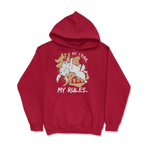 Middle Finger Rabbit Chinese New Year Rabbit Chinese design Hoodie - Red