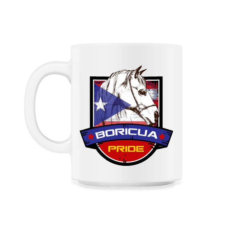 Boricua Pride Horse & Puerto Rico Flag T-Shirt & Gifts 11oz Mug