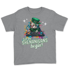 Let the Shenanigans Begin! DJ Cat Music St Patrick’s Humor design - Grey Heather