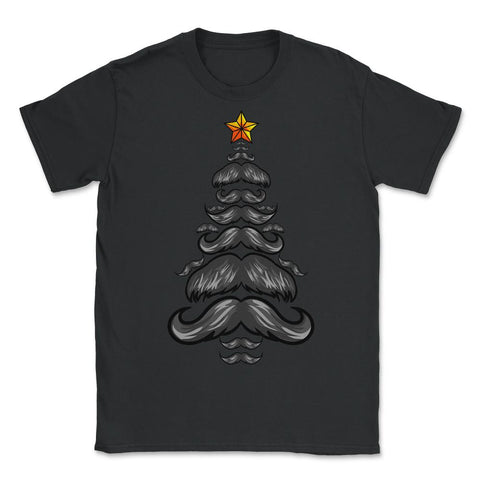 Christmas Tree Mustaches For Him Funny Matching Xmas product - Unisex T-Shirt - Black
