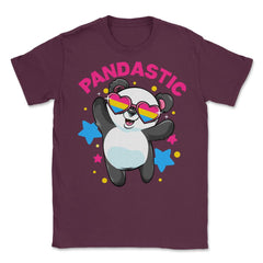 Pandastic Pansexual Pride Flag Rainbow Kawaii Panda print Unisex - Maroon
