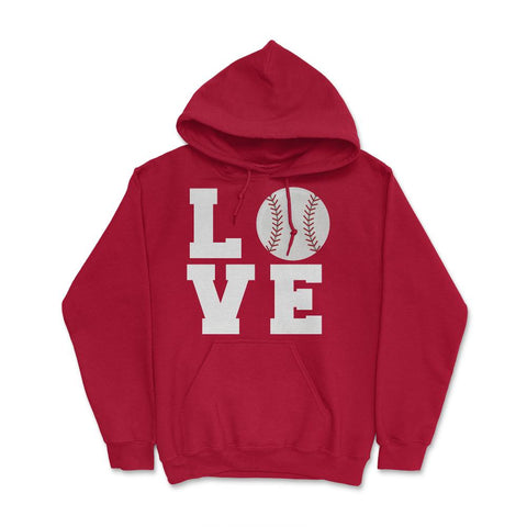Funny Baseball Love Mom Dad Coach Player Athlete Sport design Hoodie - Red