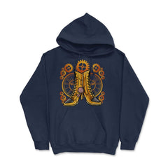 Steampunk Gears Female Boots - Unique Style For The Bold graphic - Hoodie - Navy