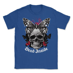 Floral Butterfly Skull Aesthetic Dead Inside Goth Skull product - Royal Blue