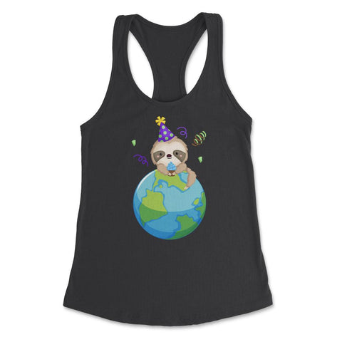 Happy Earth Day Sloth Funny Cute Gift for Earth Day design Women's - Black