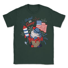 Patriotic Ice Cream Cup American Flag Independence Day print Unisex - Forest Green