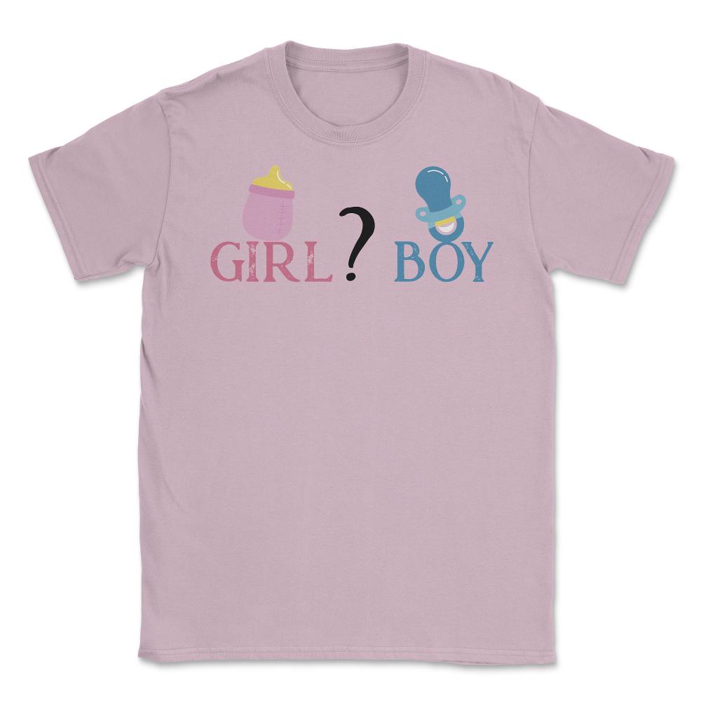 Funny Girl Boy Baby Gender Reveal Announcement Party product Unisex - Light Pink