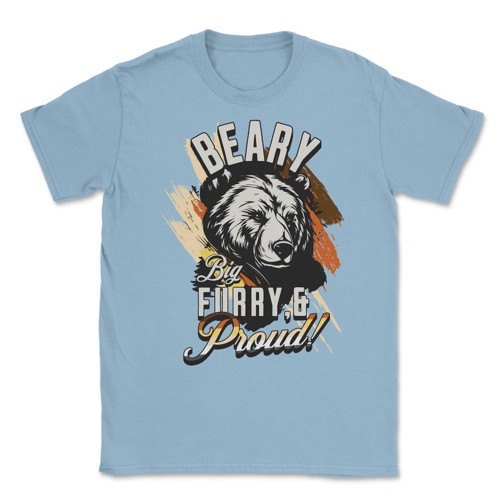 Bear Brotherhood Flag Bear Gay Pride print Unisex T-Shirt - Light Blue