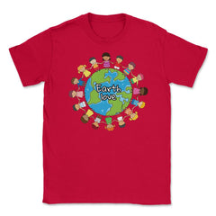 Happy Earth Day Children Around the World Gift for Earth Day print - Red