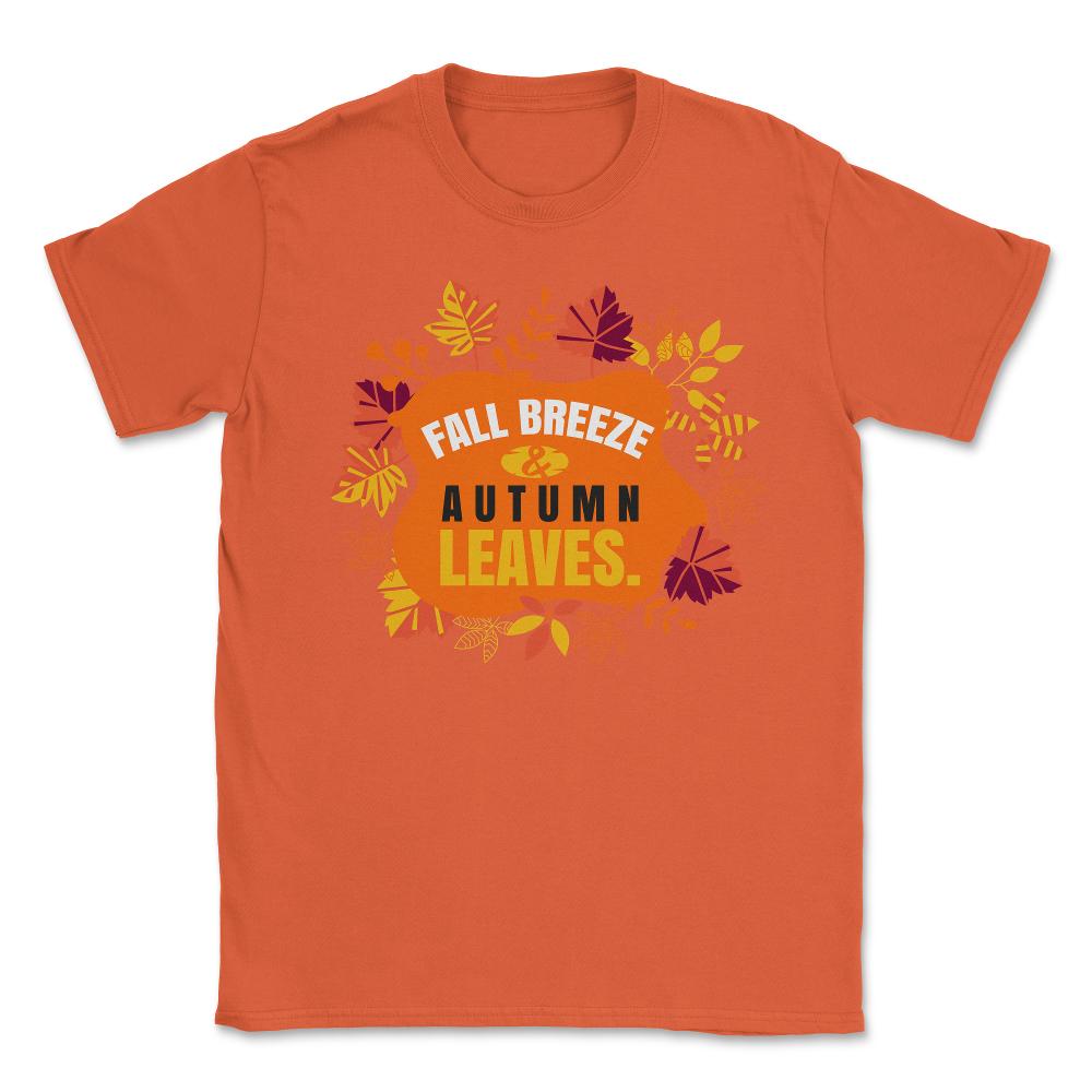 Fall Breeze and Autumn Leaves Design Gift print Unisex T-Shirt - Orange