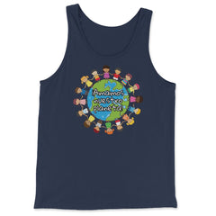 Happy Earth Day for Kids Around the World graphic - Tank Top - Navy