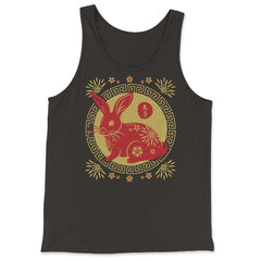 Chinese New Year of the Rabbit 2023 Symbol & Flowers design - Tank Top - Black