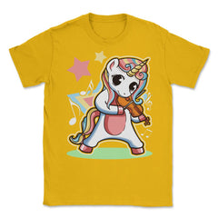 Cute Kawaii Unicorn Playing The Violin Violinist product Unisex - Gold
