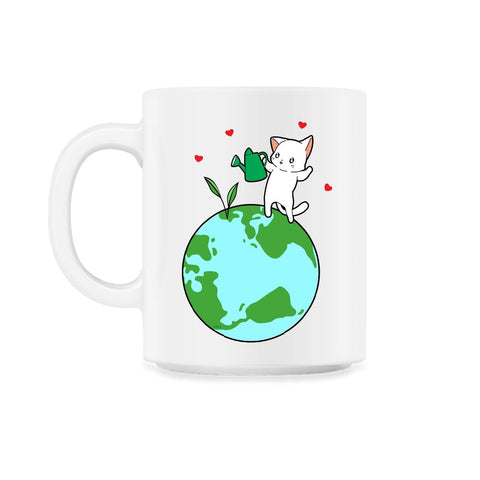 Plant a Tree Earth Day Cat Funny Cute Gift for Earth Day graphic 11oz
