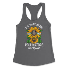 Pollinator Bee & Sunflowers Cottage Core Aesthetic print Women's - Dark Grey