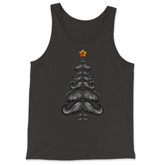 Christmas Tree Mustaches For Him Funny Matching Xmas product - Tank Top - Black